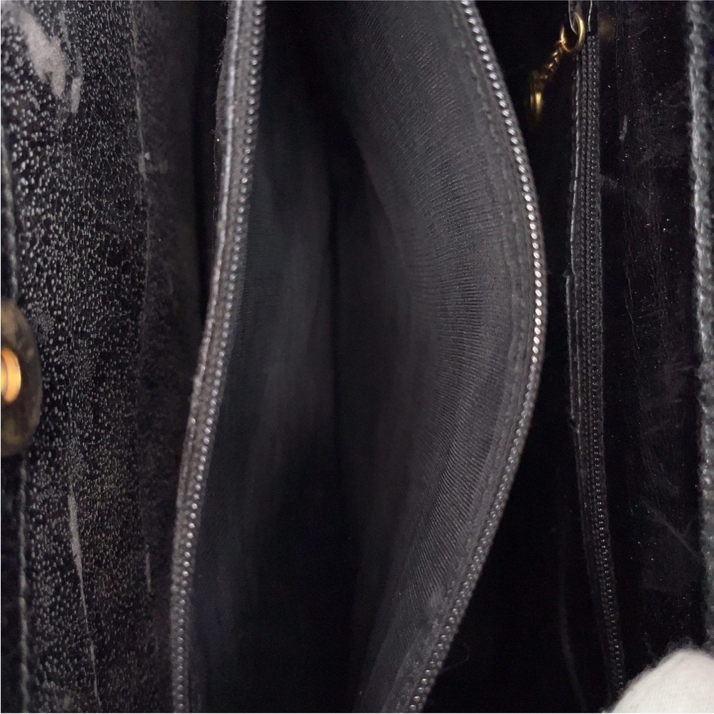 Gucci Diana Vintage Black Pebbled Leather Bamboo Handle Tote Bag | Italy - Picture 10 of 11